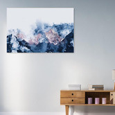 Lotus &amp; Fawn Snow Mountains &amp; Blush Mountaintop Stretched Canvas Wall Art