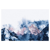 Lotus &amp; Fawn Snow Mountains &amp; Blush Mountaintop Stretched Canvas Wall Art