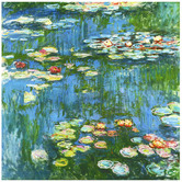 Lotus &amp; Fawn Water Lilies Stretched Canvas Wall Art