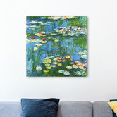 Lotus &amp; Fawn Water Lilies Stretched Canvas Wall Art