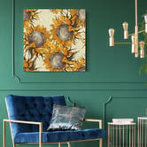 Lotus &amp; Fawn Sunflower Canvas Wall Art