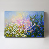 Lotus &amp; Fawn Soft Pastel Flower Bed Stretched Canvas Wall Art