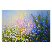 Lotus &amp; Fawn Soft Pastel Flower Bed Stretched Canvas Wall Art