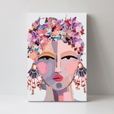 Lotus &amp; Fawn Miss Pinky Stretched Canvas Wall Art