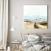 Lotus &amp; Fawn Country View Stretched Canvas Wall Art