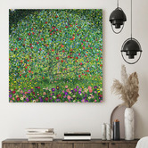 Lotus &amp; Fawn Apple Tree By Gustav Klimt Stretched Canvas Wall Art