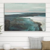 Lotus &amp; Fawn Green Land, Sea, &amp; Sky Stretched Canvas Wall Art