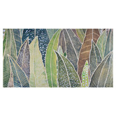 Lotus &amp; Fawn Large Tropic Leaves, Hand Painting Style Stretched Canvas Wall Art