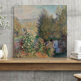 Lotus &amp; Fawn The Corner of the Garden At Montgeron By Monet Stretched Canvas Wall Art