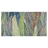 Lotus &amp; Fawn Large Tropic Leaves, Hand Painting Style Stretched Canvas Wall Art