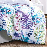 Palatial Designs Purple Aqua Marina Leaf Quilt Cover Set
