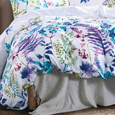 Palatial Designs Purple Aqua Marina Leaf Quilt Cover Set
