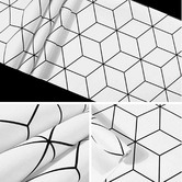 Palatial Designs Black &amp; White Hexagon Wallpaper