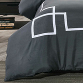 Palatial Designs Charcoal Burgess Quilt Cover Set