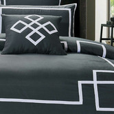 Palatial Designs Charcoal Burgess Quilt Cover Set