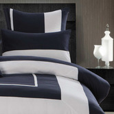 Palatial Designs Grey Navy Blue Gabii Quilt Cover Set