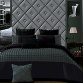 Palatial Designs Black &amp; Grey Cossette Quilt Cover Set