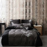 Palatial Designs Embroidered Oriental Bamboo Microfibre Quilt Cover Set