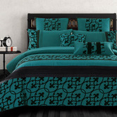 Palatial Designs Teal Halsey Quilt Cover Set