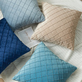 Palatial Designs Diamond Pleated Velvet Cushion Cover