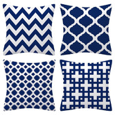 Palatial Designs 4 Piece Hamptons Cushion Cover Set