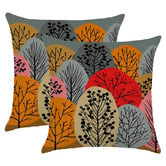 Palatial Designs Autumn Forest Abstract Flower Cushion Covers