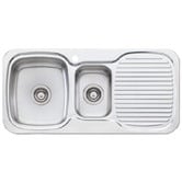 Oliveri Lakeland 980mm 1 &amp; &frac12; Stainless Steel Kitchen Sink with Right Drainer
