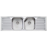 Oliveri Nu-Petite 1550mm Double Stainless Steel Kitchen Sink with Drainers
