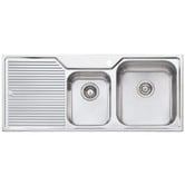 Oliveri Nu-Petite 1150mm 1 &amp; &frac34; Stainless Steel Kitchen Sink with Left Drainer