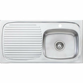 Oliveri Ultraform 890mm Single Stainless Steel Kitchen Sink with Left Drainer