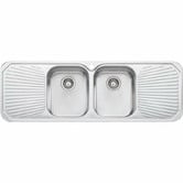 Oliveri Petite 1430mm Topmount Double Stainless Steel Kitchen Sink with Drainers