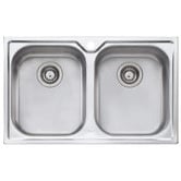 Oliveri Diaz 770mm Double Topmount Stainless Steel Kitchen Sink