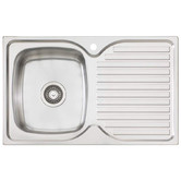 Oliveri Endeavour 770mm Topmount Single Kitchen Sink with Right Drainer