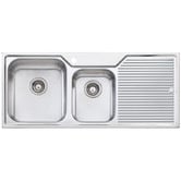 Oliveri Nu-Petite 1150mm 1 &amp; &frac34; Stainless Steel Kitchen Sink with Right Drainer