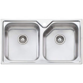 Oliveri Nu-Petite 870mm Double Stainless Steel Kitchen Sink