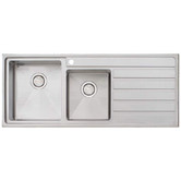 Oliveri Apollo 1200mm Topmount 1 &amp; &frac34; Stainless Steel Kitchen Sink with Right Drainer