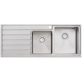 Oliveri Apollo 1200mm Topmount 1 &amp; &frac34; Stainless Steel Kitchen Sink with Left Drainer