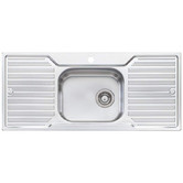 Oliveri Diaz 1080mm Single Stainless Steel Kitchen Sink with Drainers