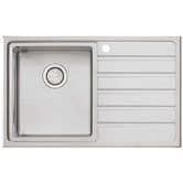 Oliveri Apollo 800mm Single Stainless Steel Kitchen Sink with Right Drainer