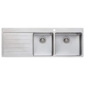 Oliveri Sonetto 1410mm 1 &amp; &frac34; Stainless Steel Kitchen Sink with Left Drainer