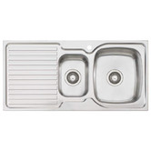 Oliveri Endeavour 980mm 1 &amp; &frac12; Stainless Steel Kitchen with Left Drainer