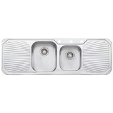 Oliveri Petite 1430mm Topmount 1 &amp; &frac34; Stainless Steel Kitchen Sink with Drainers