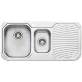 Oliveri Petite 980mm Topmount Stainless Steel Kitchen Sink with Right Drainer