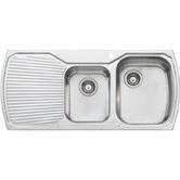 Oliveri Monet 1100mm Topmount 1 &amp; &frac34; Stainless Steel Kitchen Sink with Left Drainer