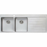 Oliveri Sonetto 1300mm Topmount Double Stainless Steel Kitchen Sink with Right Drainer