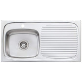 Oliveri Ultraform 890mm Single Stainless Steel Kitchen Sink with Right Drainer