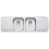 Oliveri Monet 1500mm Topmount Double Stainless Steel Kitchen Sink with Drainers