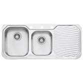 Oliveri Petite 1080mm Topmount 1 &amp; &frac34; Stainless Steel Kitchen Sink with Right Drainer