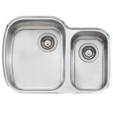 Oliveri Monet 670mm Undermount 1 &amp; &frac12; Stainless Steel Left Hand Kitchen Sink