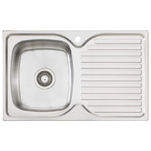 Oliveri Endeavour 770mm Single  Stainless Steel Kitchen Sink with Right Drainer